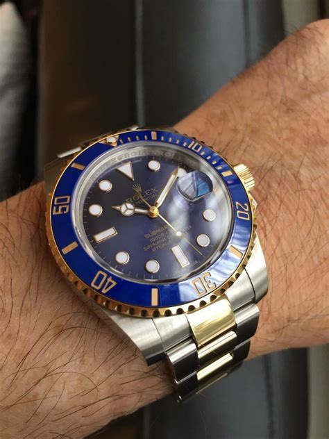 rolex blue gold silver|Rolex gold submariner blue face.